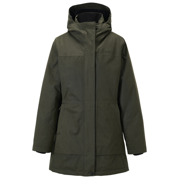 Dames winterparka gewatteerd olijf