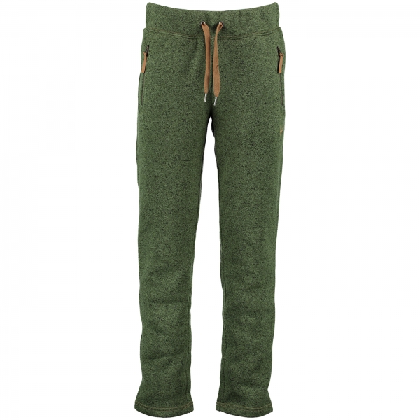 Gebreide fleece joggingbroek traditioneel groen/bruin