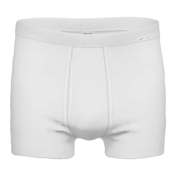 Boxershort met kruis Fijne rib Wit