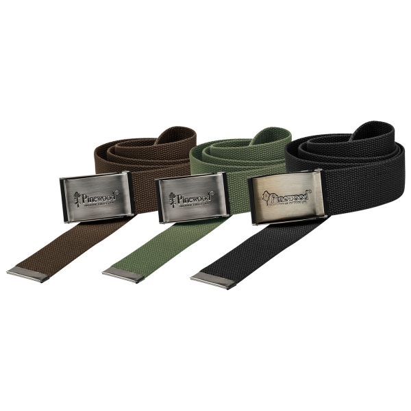 Canvas riem 3-pack bruin/olijf/zwart