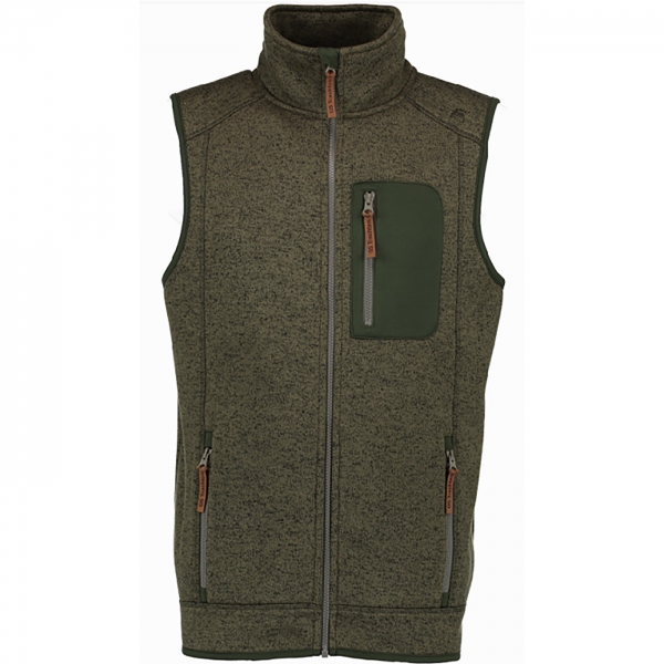 Gebreid fleece vest olijf