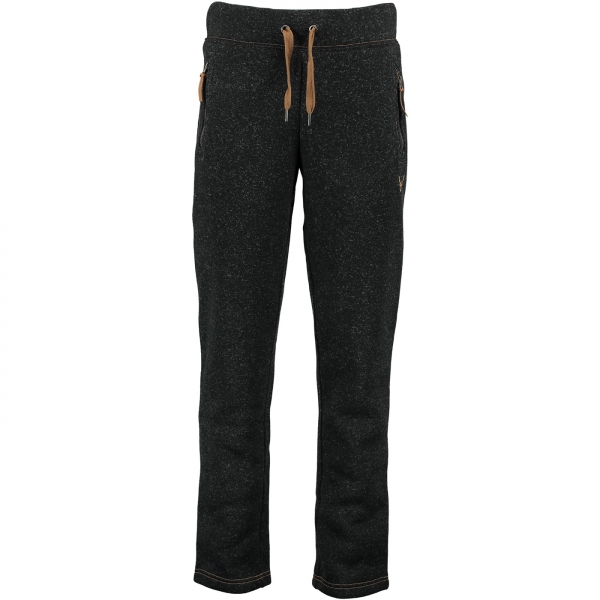 Gebreide fleece joggingbroek antraciet/bruin