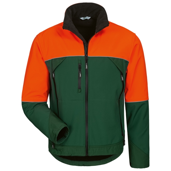 Houthakkers softshell jas groen/oranje