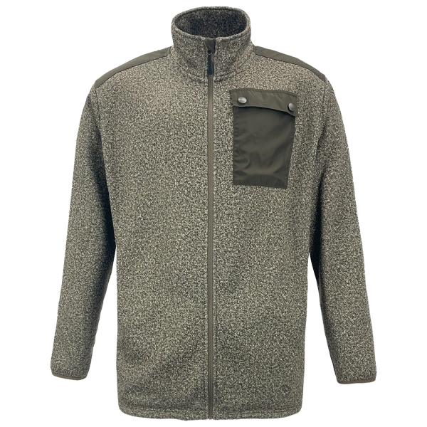 Gebreid fleece jack Apolda bruin/beige