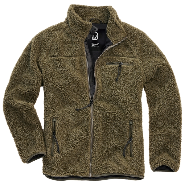 Teddy fleece jack olijf