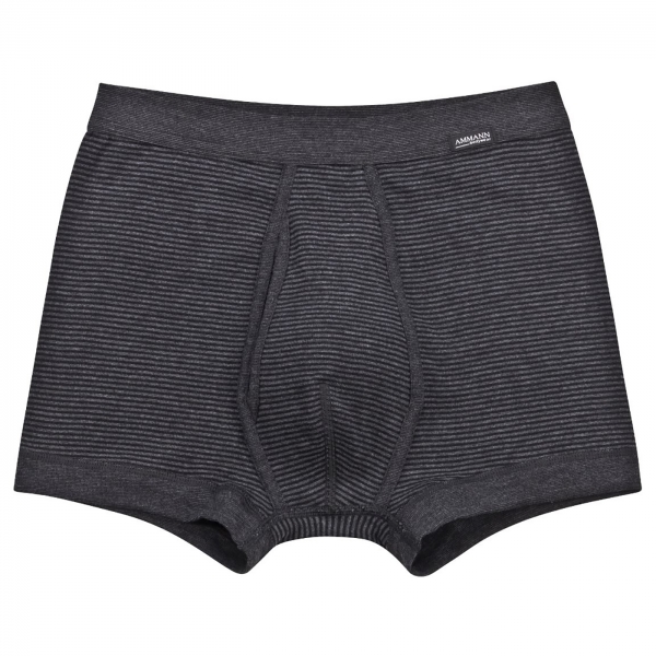 Boxershort met gulp antraciet/zwart