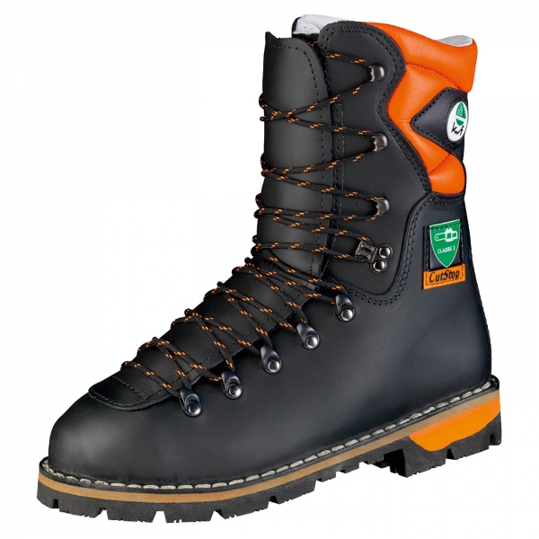 Bosbouw veterboot zwart/oranje