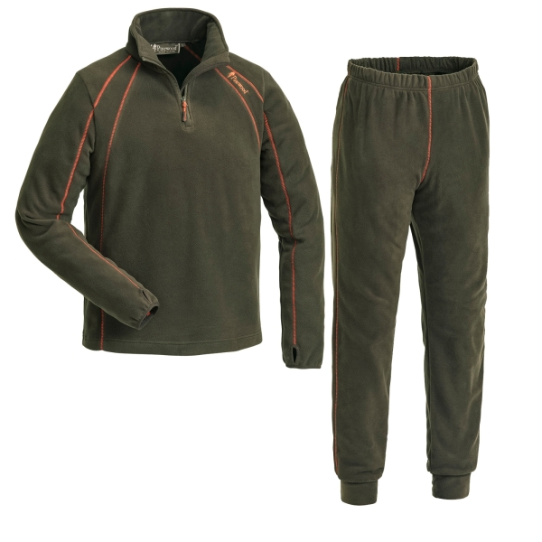 Fleece ondergoed set fleece troyer en fleece broek olijf