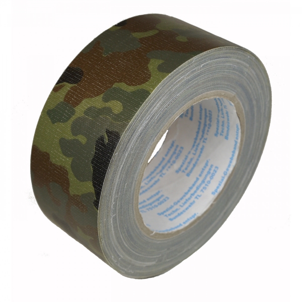 BW-pantsertape, 5 cm breed, camouflage, 25 meter