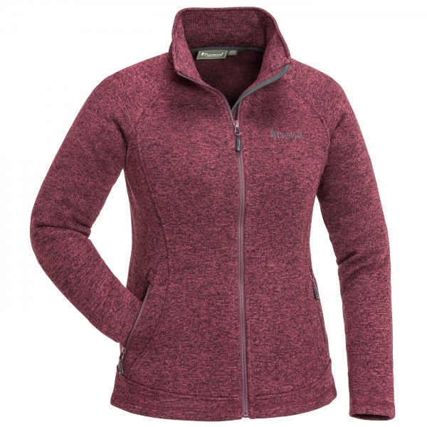 Dames gebreide fleece jas Gabriella bordeaux-rood