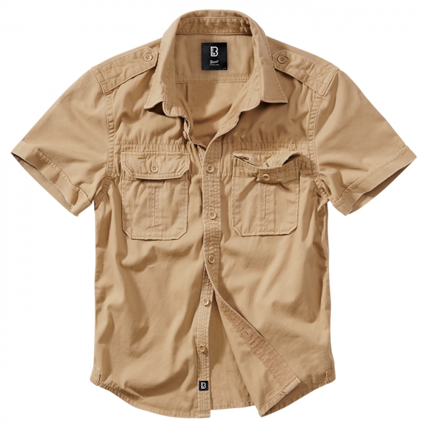 Outdoor shirt korte mouw camel